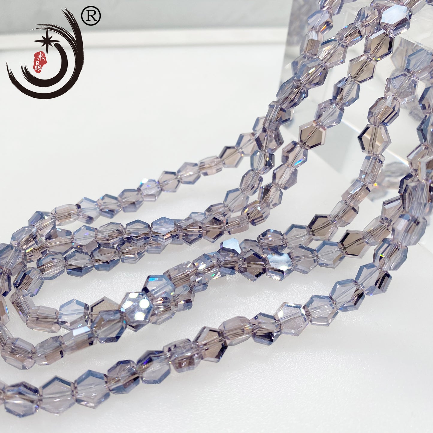 4MM/6MM/8MM Hexagonal Shape Ctystal Glass Beads Whole Sale For DIY Jewelry (20007)