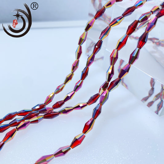 4x8MM Long Pointed Beads Crystal Glass Beads Whole Sale For DIY Jewelry (10061)