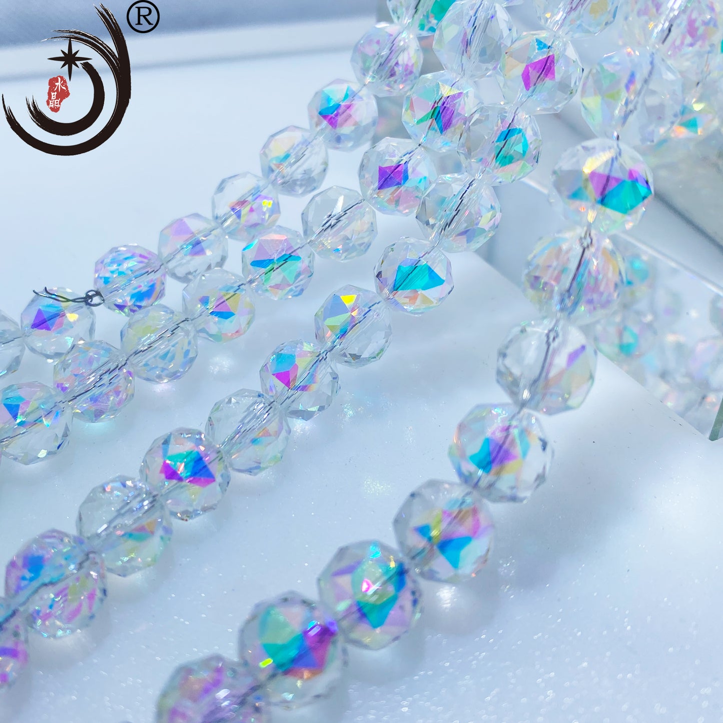 8MM Flower Ball Beads Glass Crystal Beads Wholesale For DIY Jewelry (10162)
