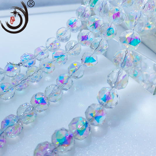8MM Flower Ball  Beads Glass Crystal  Beads Wholesale For DIY Jewelry (10162)