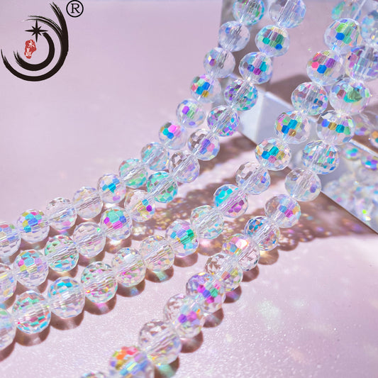 6MM 96 Faceted Round Crystal Glass Beads disco ball Wholesale For DIY Jewelry(10090)