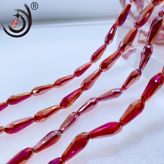 6*14MM Long Warer Drop Beads Crystal Glass Beads Whole Sale For DIY Jewelry (10055)