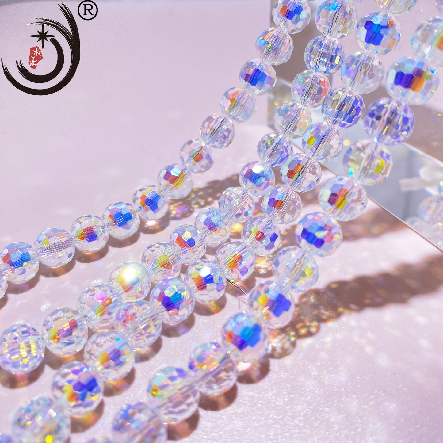 6MM 96 Faceted Round Crystal Glass Beads disco ball Wholesale For DIY Jewelry(10090)
