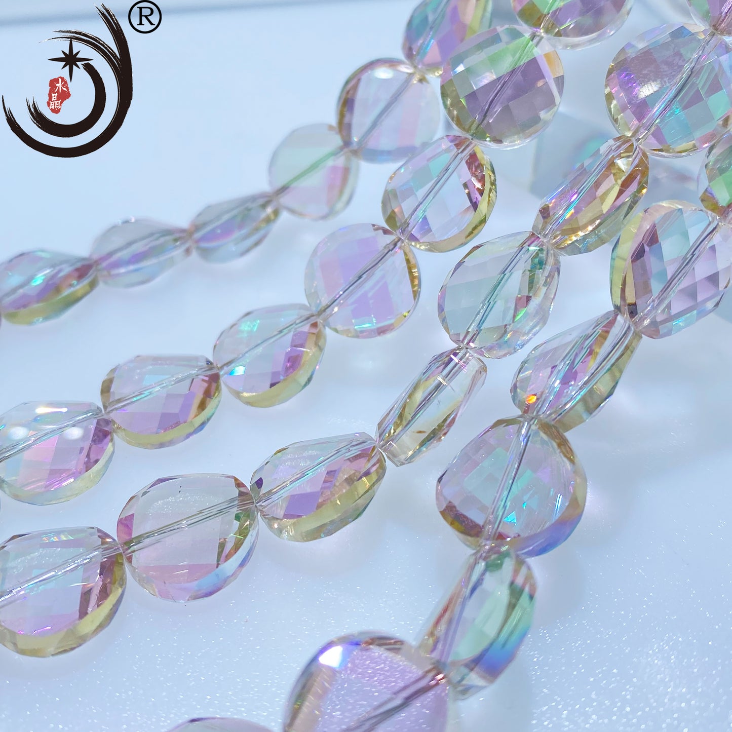 14MM Chinese ingot Crystal Glass Beads disco ball Wholesale For DIY Jewelry (50071)