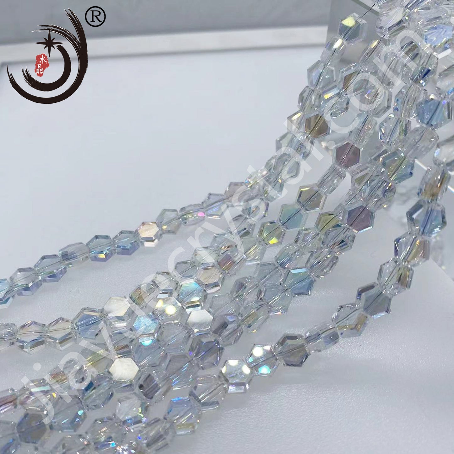 4MM/6MM/8MM Hexagonal Shape Ctystal Glass Beads Whole Sale For DIY Jewelry (20007)