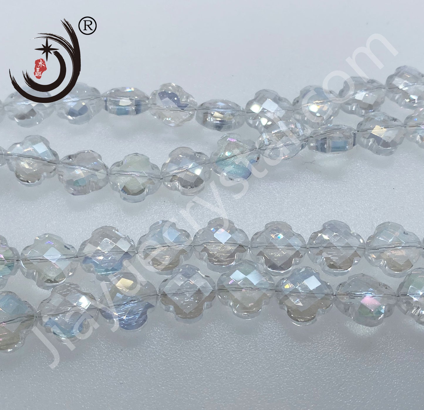12MM Four-leaf Clover Shape Beads Crystal Glass Beads Wholesale For DIY Jewelry (10180)