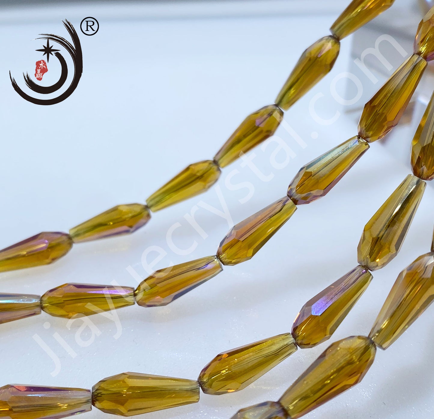 6*14MM Long Warer Drop Beads Crystal Glass Beads Whole Sale For DIY Jewelry (10055)