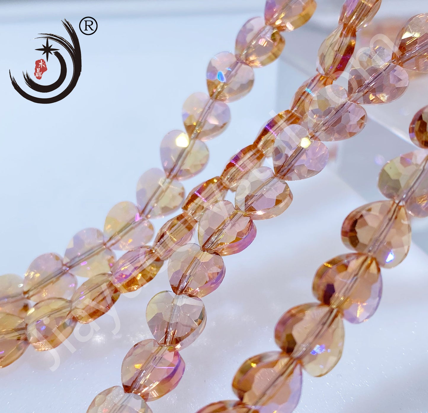 8MM/10MM Faceted Heart Shape Glass Crystal Beads Wholesale For DIY Jewelry (50048)