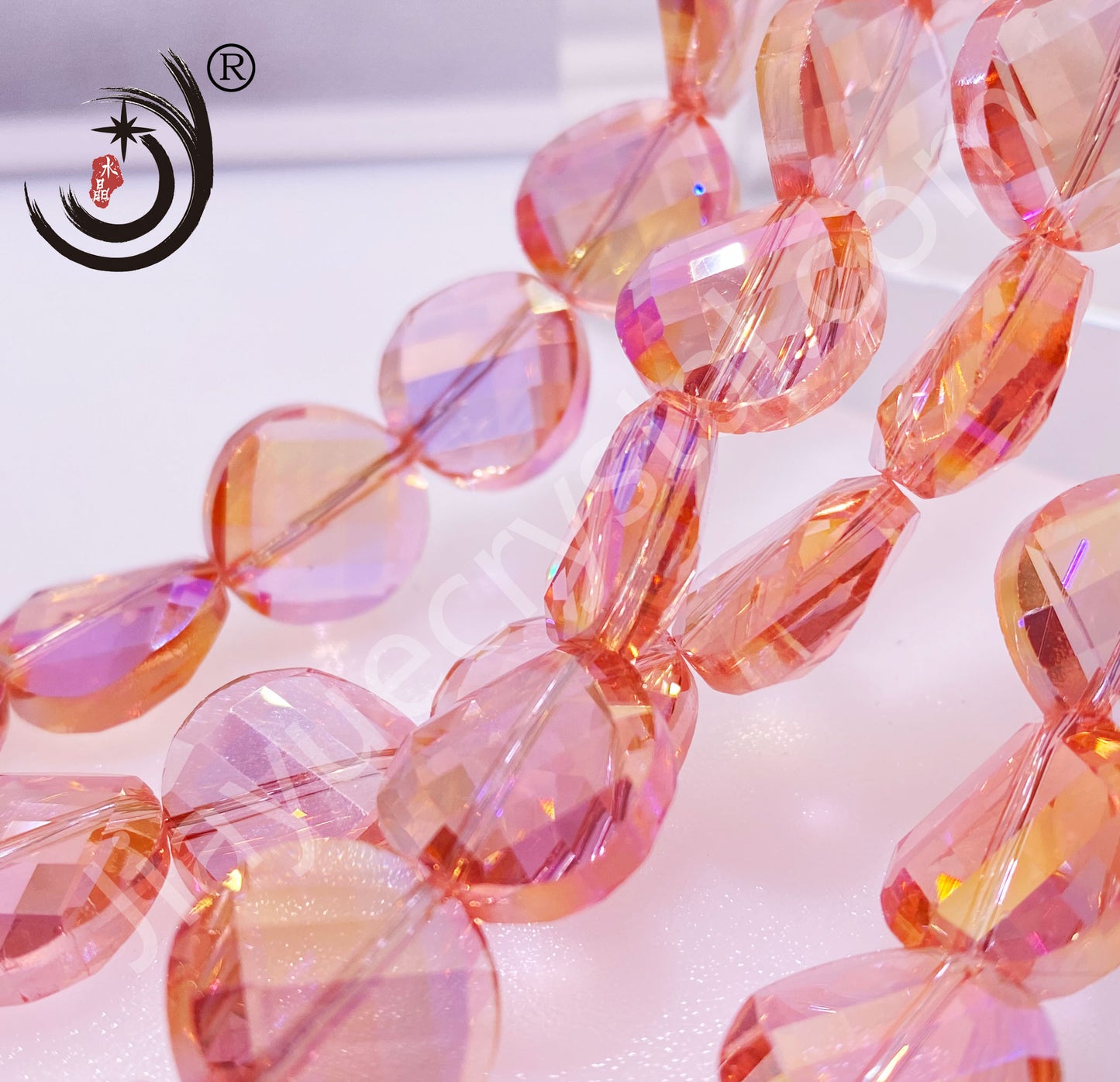 14MM Chinese ingot Crystal Glass Beads disco ball Wholesale For DIY Jewelry (50071)
