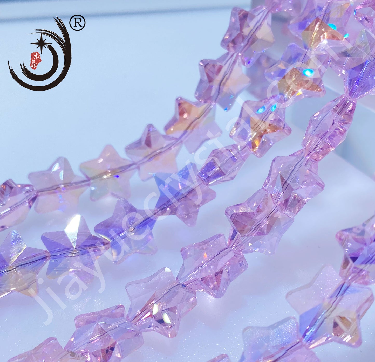 14MM Cross Hole Star Shape Crystal Glass Beads Whole Sale For DIY Jewelry (50058)