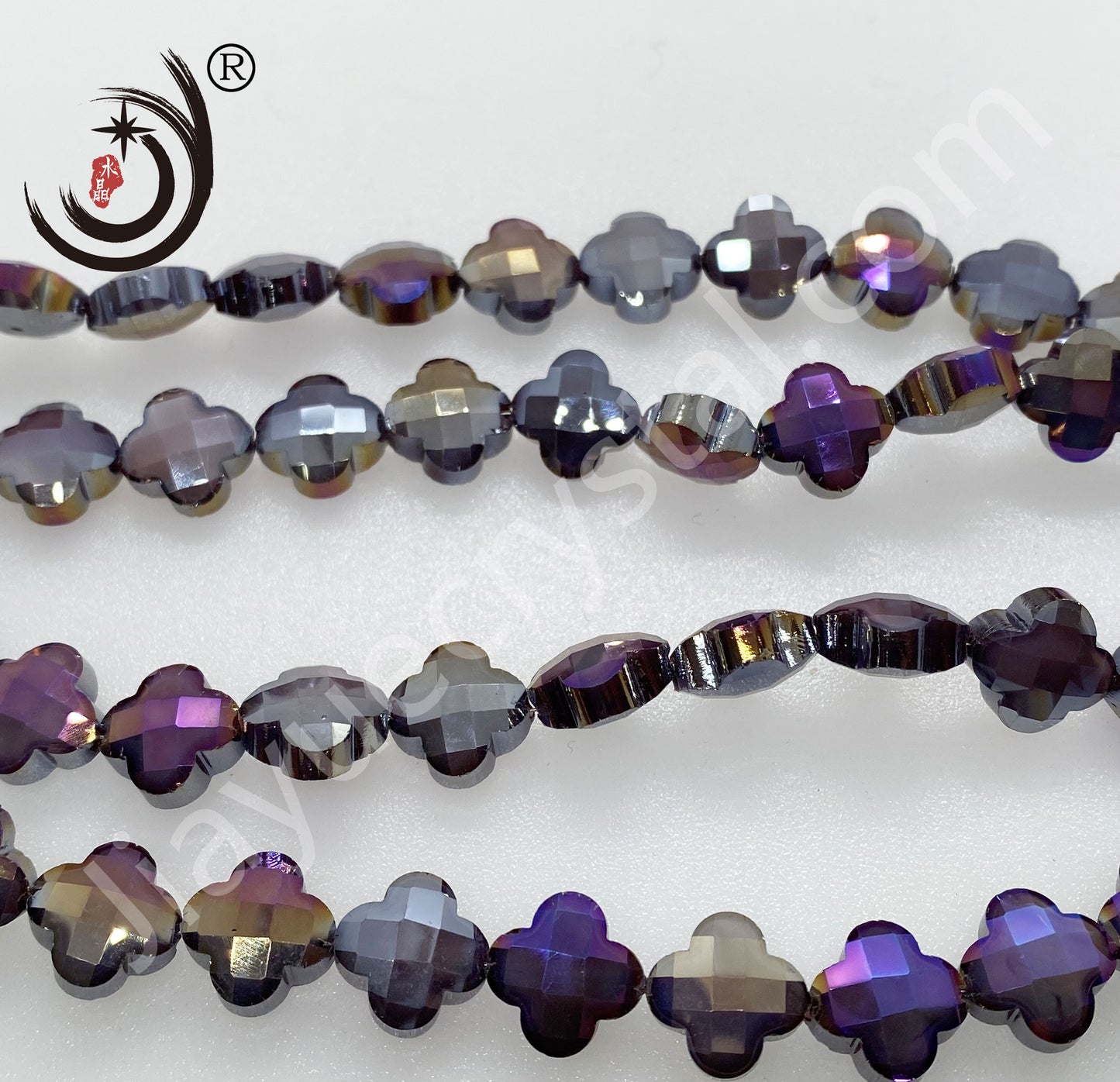12MM Four-leaf Clover Shape Beads Crystal Glass Beads Wholesale For DIY Jewelry (10180)