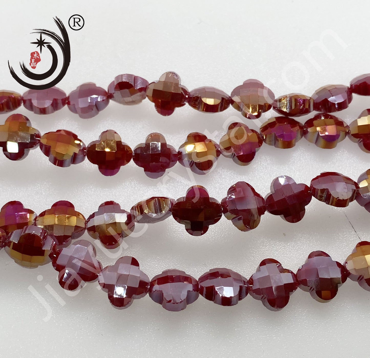 12MM Four-leaf Clover Shape Beads Crystal Glass Beads Wholesale For DIY Jewelry (10180)