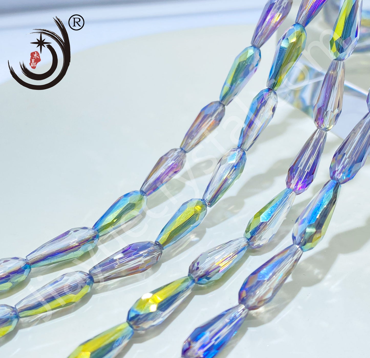 6*14MM Long Warer Drop Beads Crystal Glass Beads Whole Sale For DIY Jewelry (10055)
