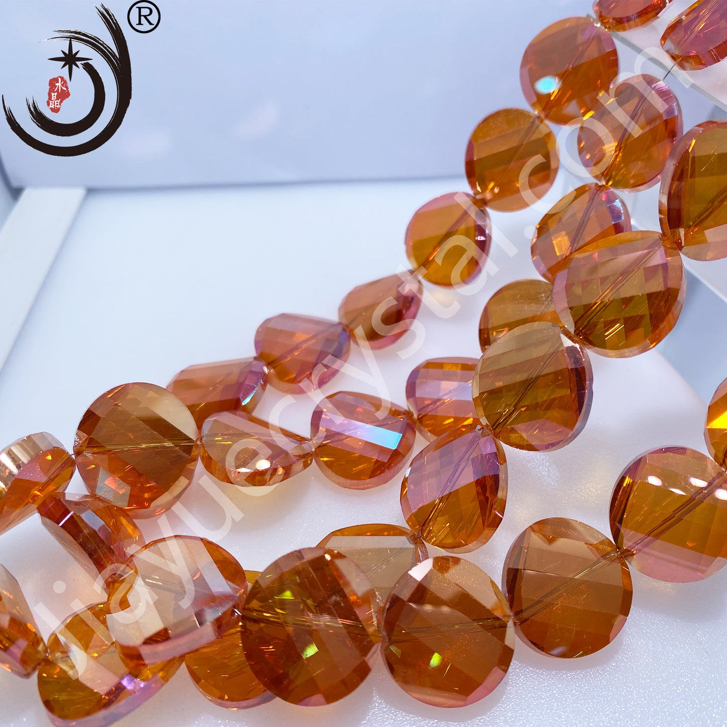 14MM Chinese ingot Crystal Glass Beads disco ball Wholesale For DIY Jewelry (50071)