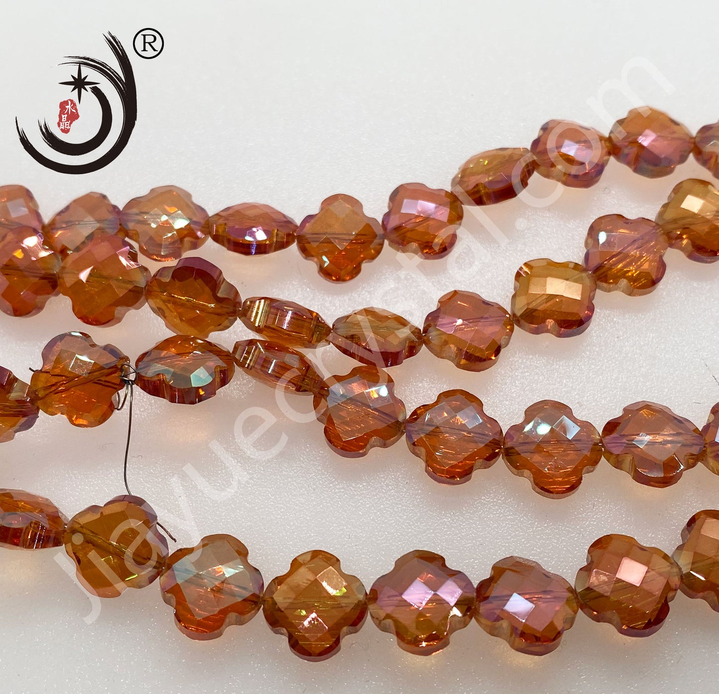 12MM Four-leaf Clover Shape Beads Crystal Glass Beads Wholesale For DIY Jewelry (10180)