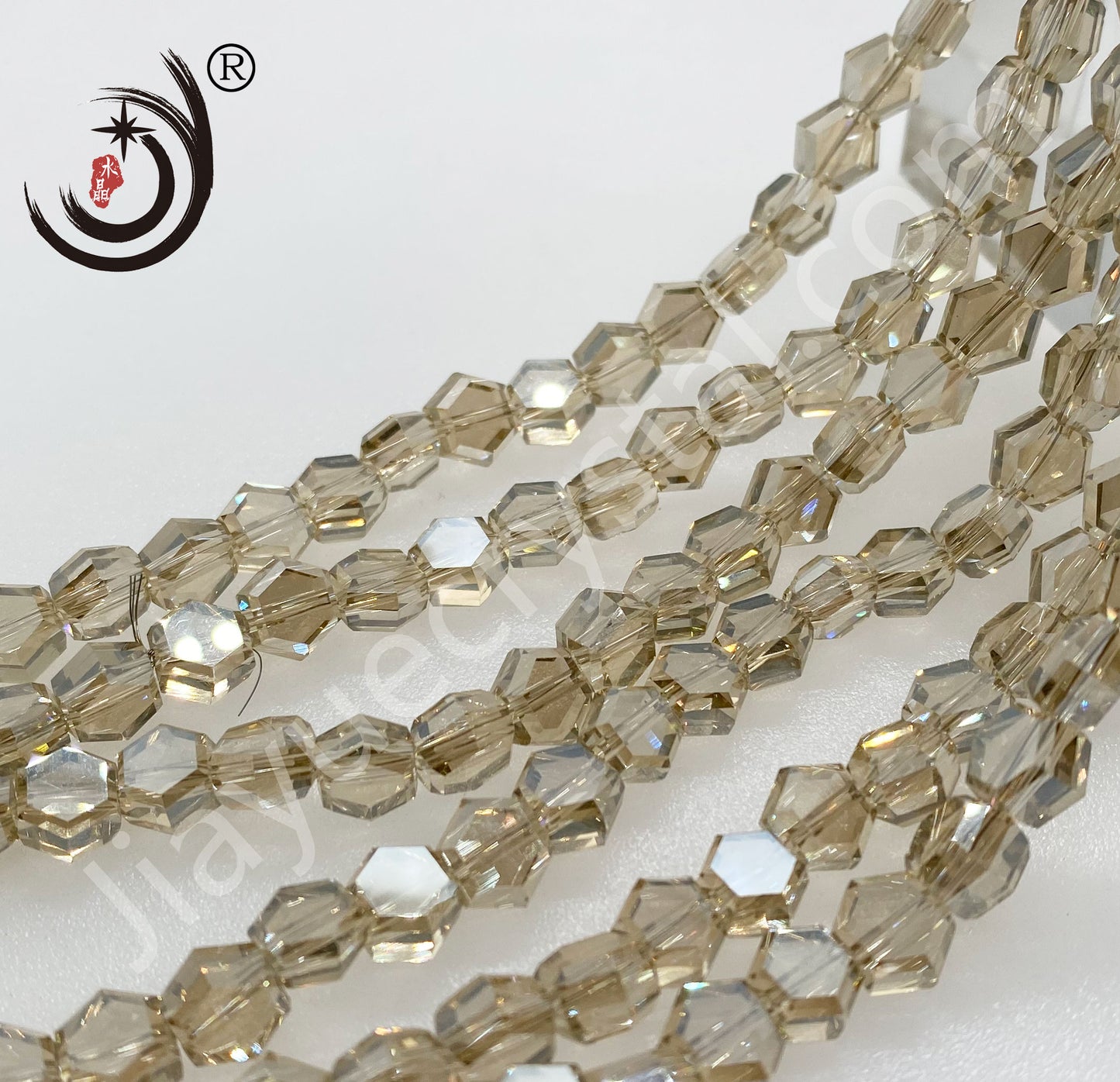 4MM/6MM/8MM Hexagonal Shape Ctystal Glass Beads Whole Sale For DIY Jewelry (20007)