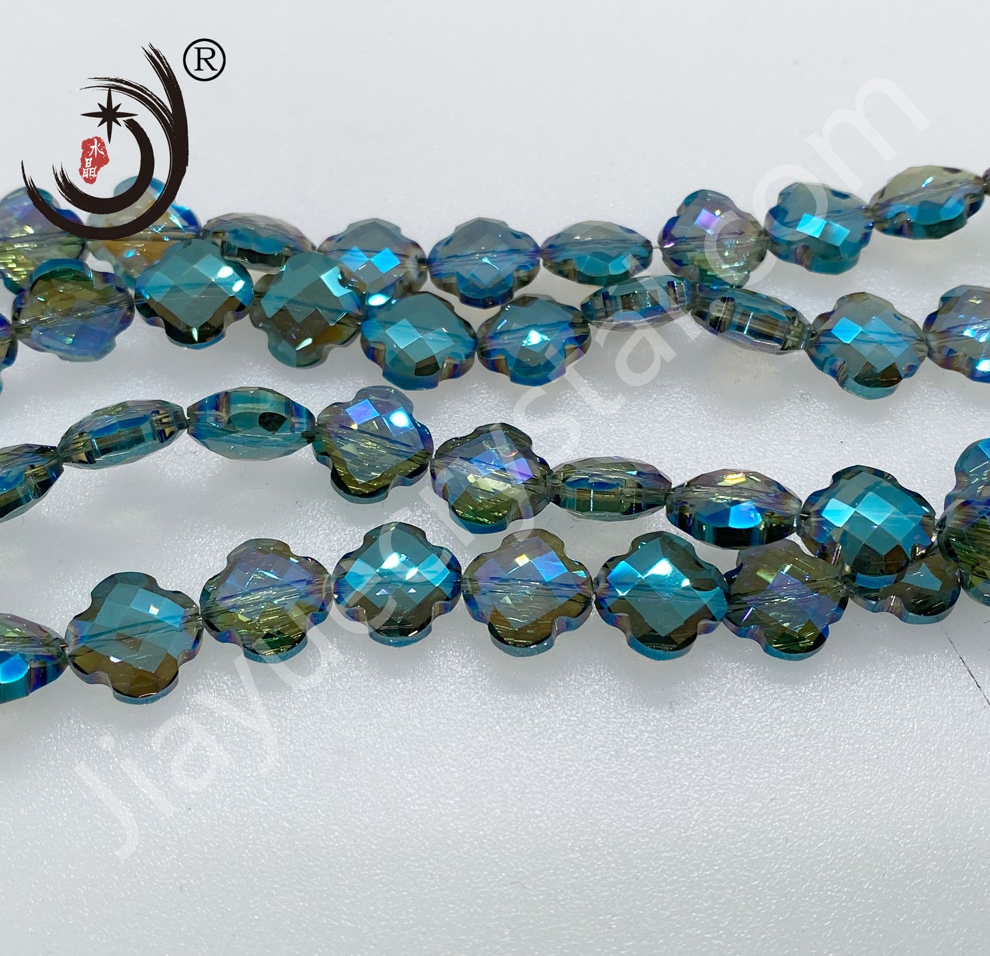 12MM Four-leaf Clover Shape Beads Crystal Glass Beads Wholesale For DIY Jewelry (10180)