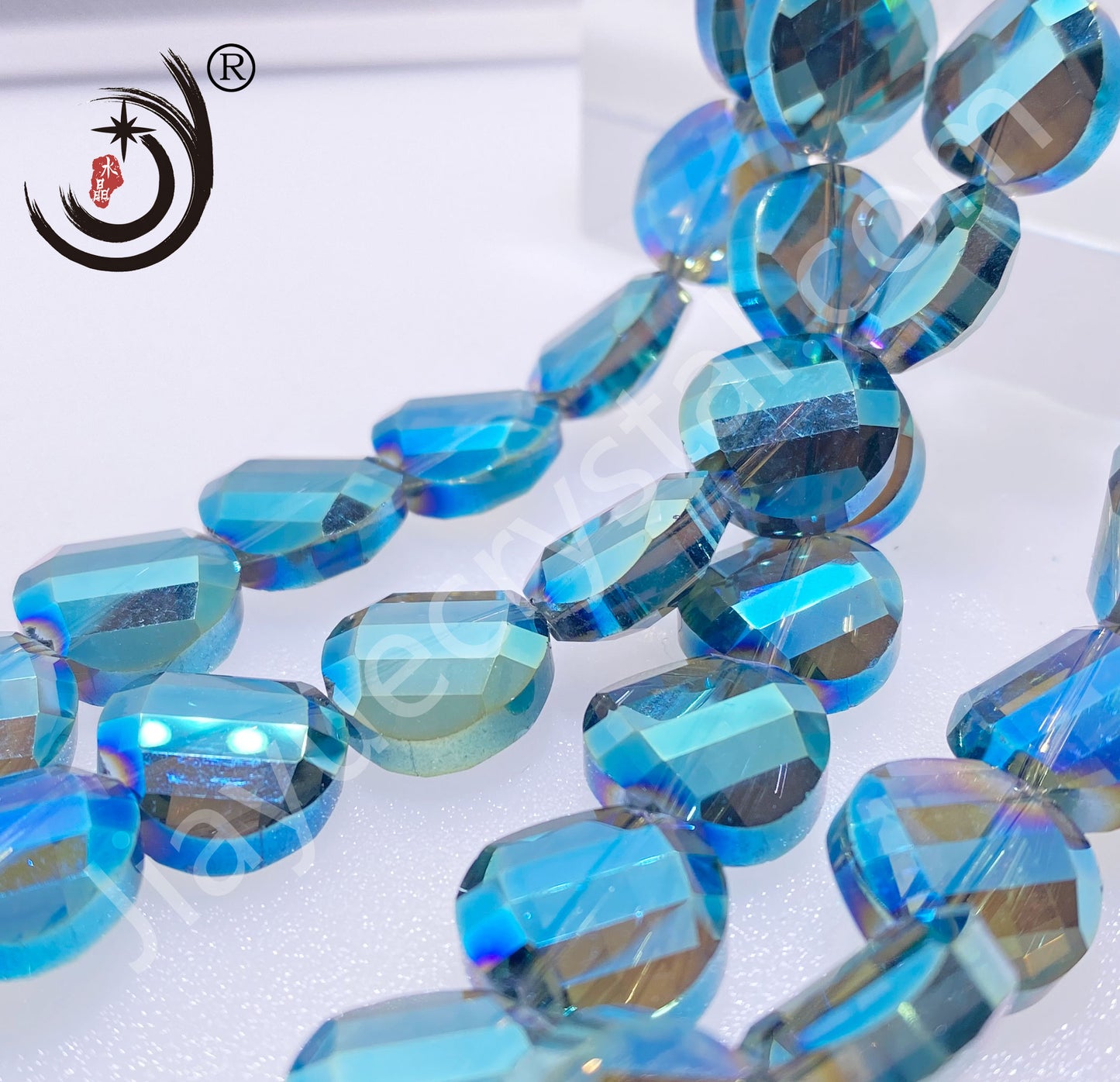 14MM Chinese ingot Crystal Glass Beads disco ball Wholesale For DIY Jewelry (50071)