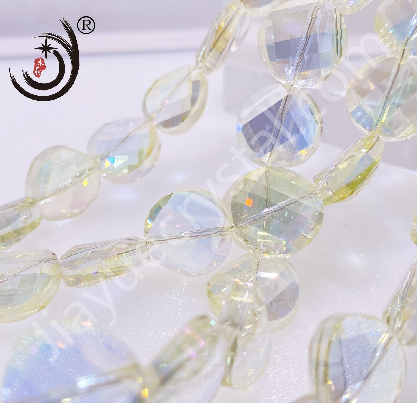 14MM Chinese ingot Crystal Glass Beads disco ball Wholesale For DIY Jewelry (50071)