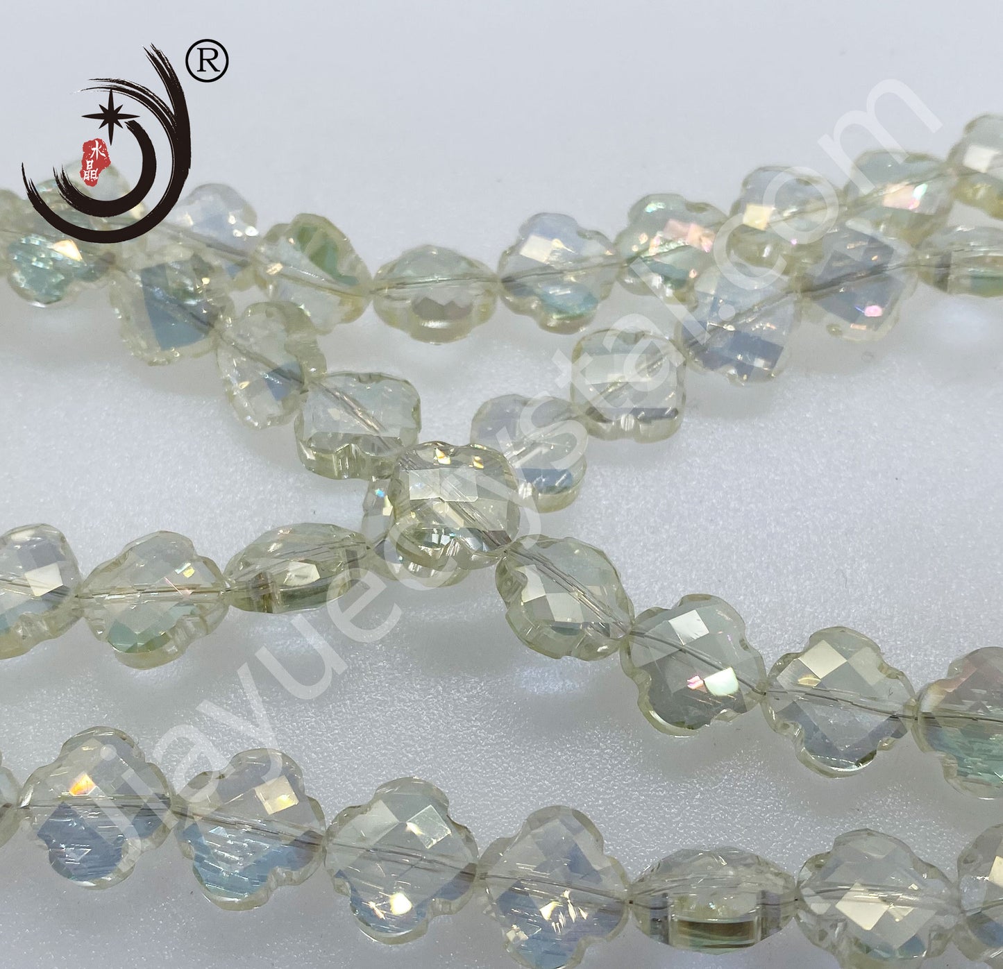 12MM Four-leaf Clover Shape Beads Crystal Glass Beads Wholesale For DIY Jewelry (10180)