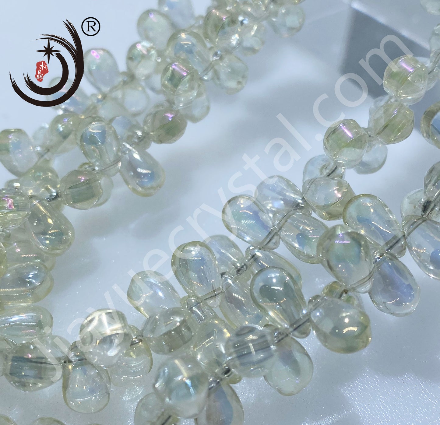 6X9MM Cross Hole Glossy Water Drop Crystal Glass Beads Whole Sale For DIY Jewelry (15100)