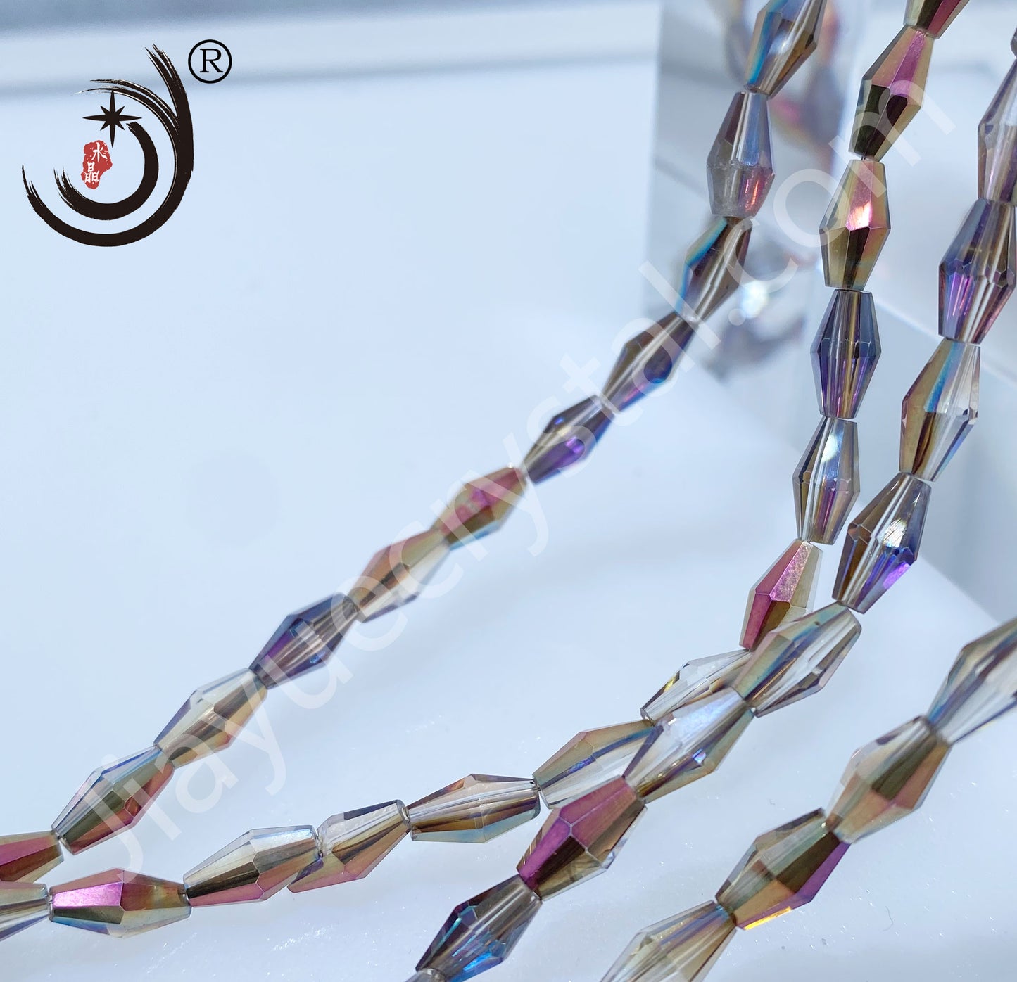 4x8MM Long Pointed Beads Crystal Glass Beads Whole Sale For DIY Jewelry (10061)