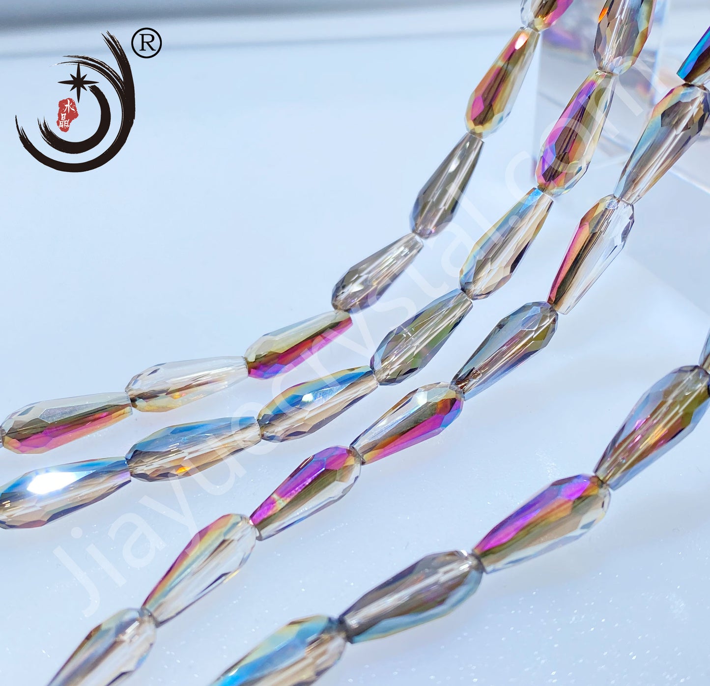 6*14MM Long Warer Drop Beads Crystal Glass Beads Whole Sale For DIY Jewelry (10055)