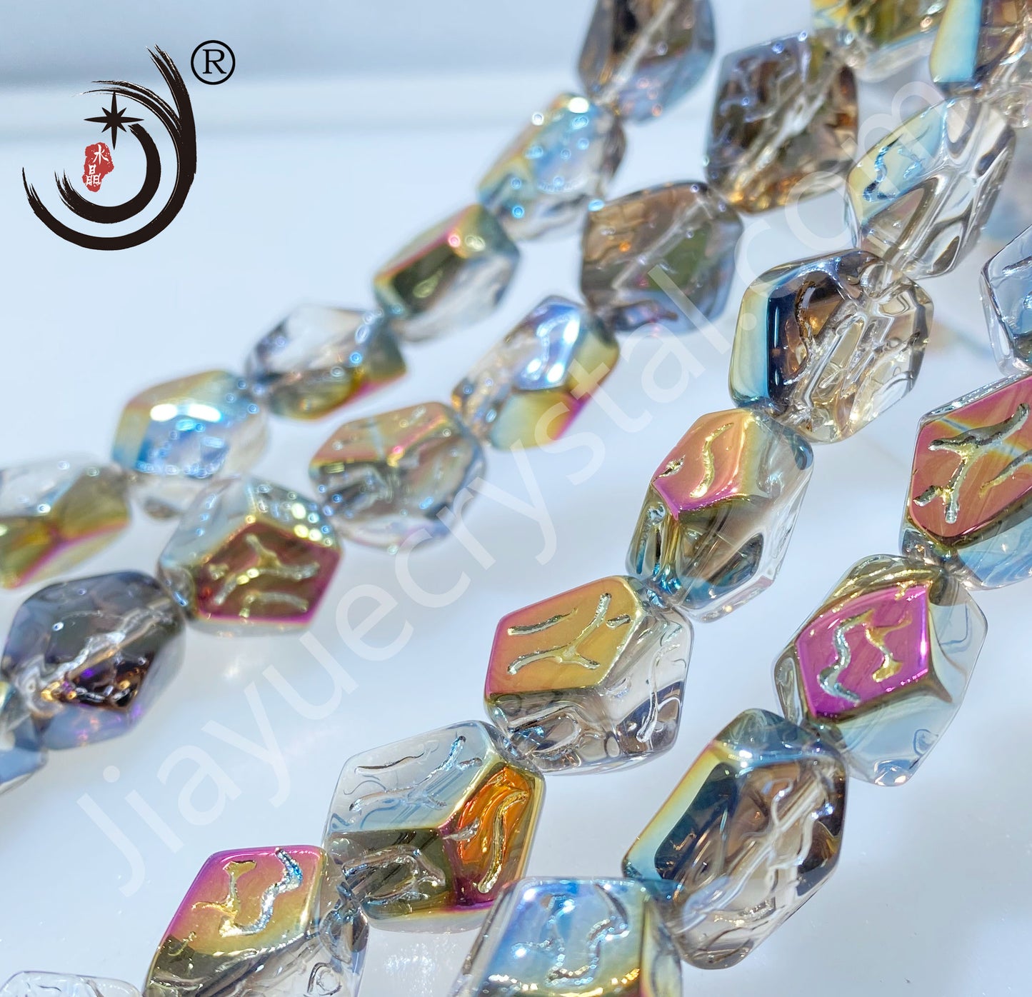 Stone Shape Crystal Glass Beads Whole Sale For DIY Jewelry (30024)