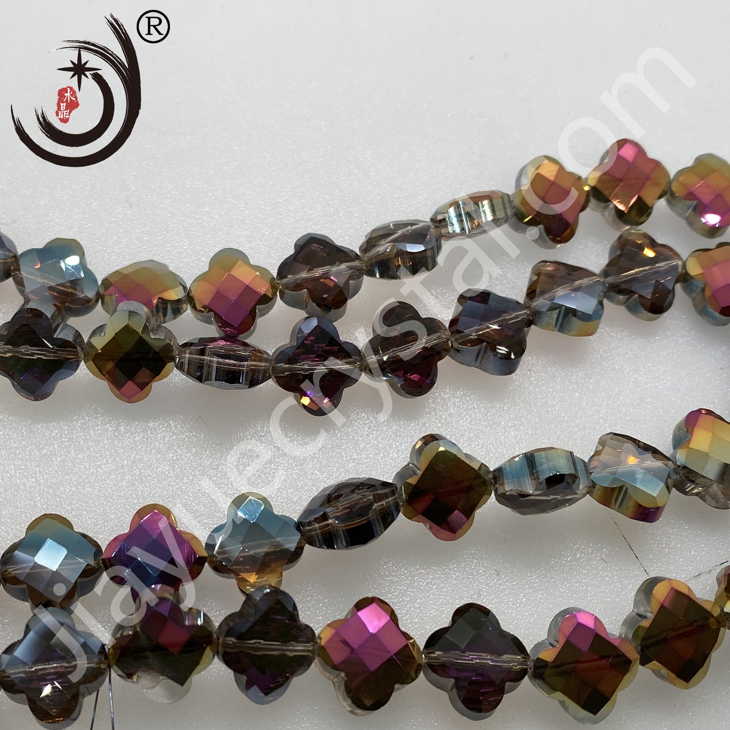 12MM Four-leaf Clover Shape Beads Crystal Glass Beads Wholesale For DIY Jewelry (10180)