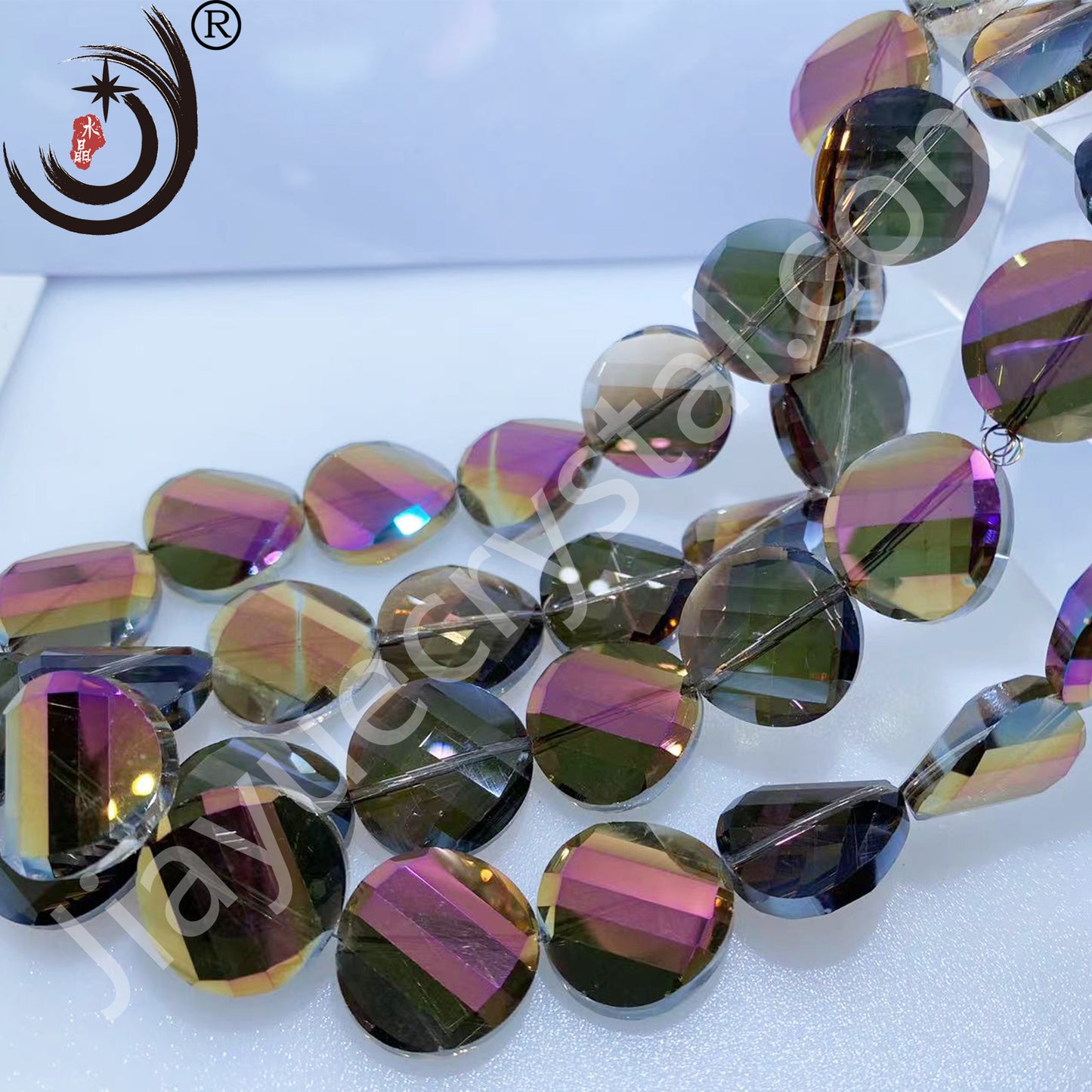 14MM Chinese ingot Crystal Glass Beads disco ball Wholesale For DIY Jewelry (50071)
