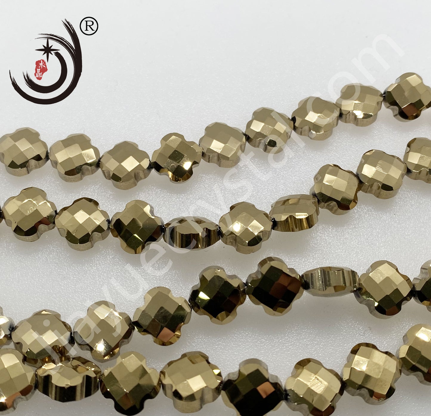 12MM Four-leaf Clover Shape Beads Crystal Glass Beads Wholesale For DIY Jewelry (10180)