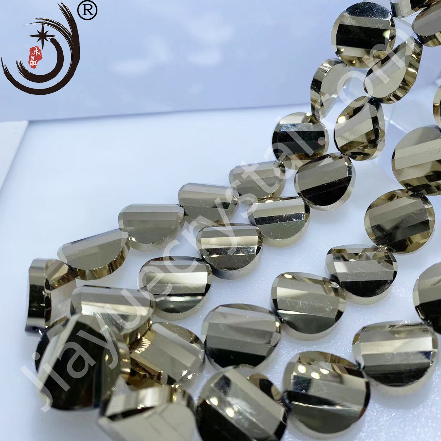 14MM Chinese ingot Crystal Glass Beads disco ball Wholesale For DIY Jewelry (50071)