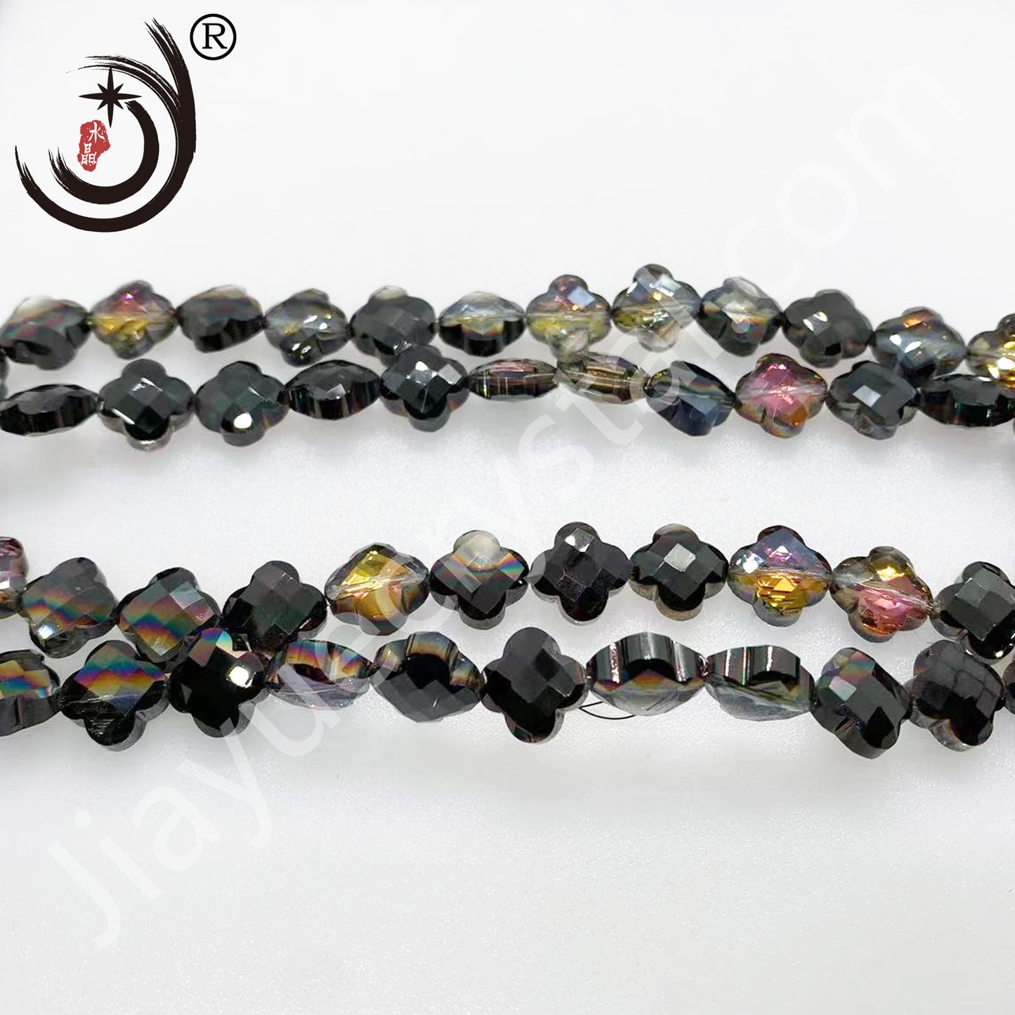 12MM Four-leaf Clover Shape Beads Crystal Glass Beads Wholesale For DIY Jewelry (10180)