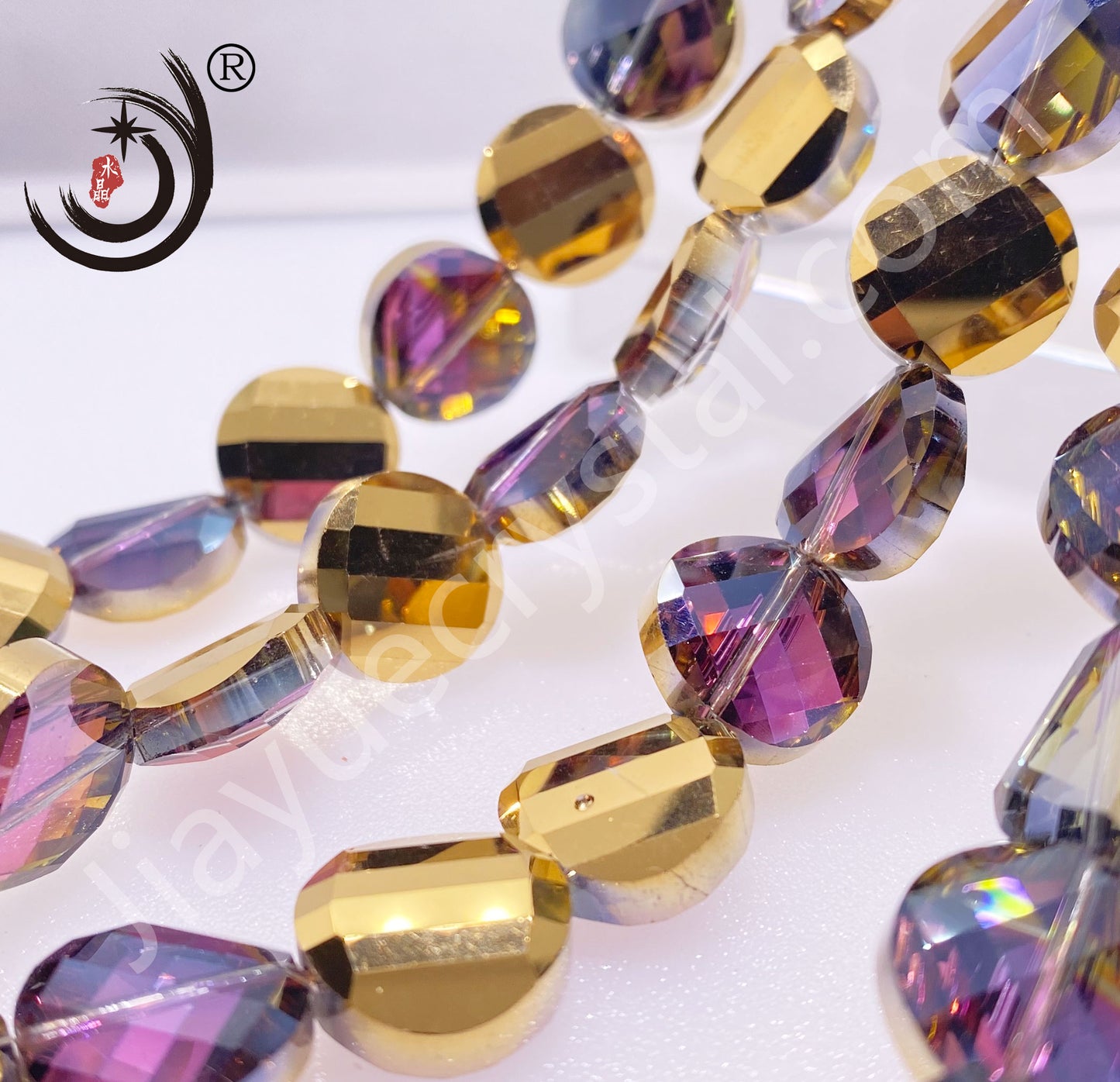 14MM Chinese ingot Crystal Glass Beads disco ball Wholesale For DIY Jewelry (50071)