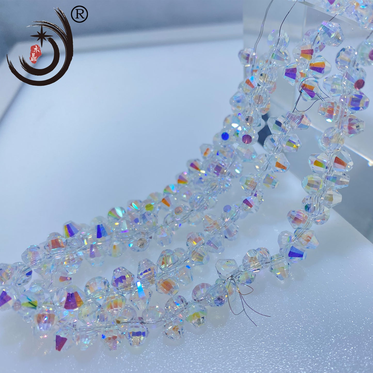 6MM Cross hole Bicone Beads Glass Crystal Beads Wholesale For DIY Jewelry (15000)
