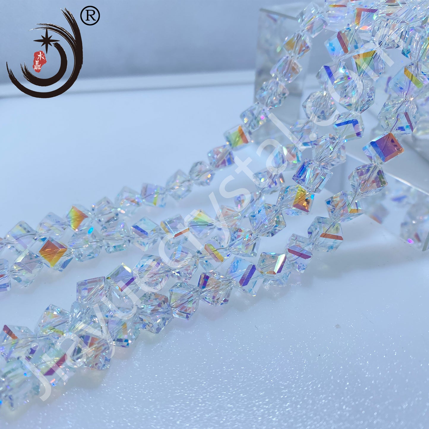 8MM Diagonal square Beads Glass Crystal Beads Wholesale For DIY Jewelry (10036)