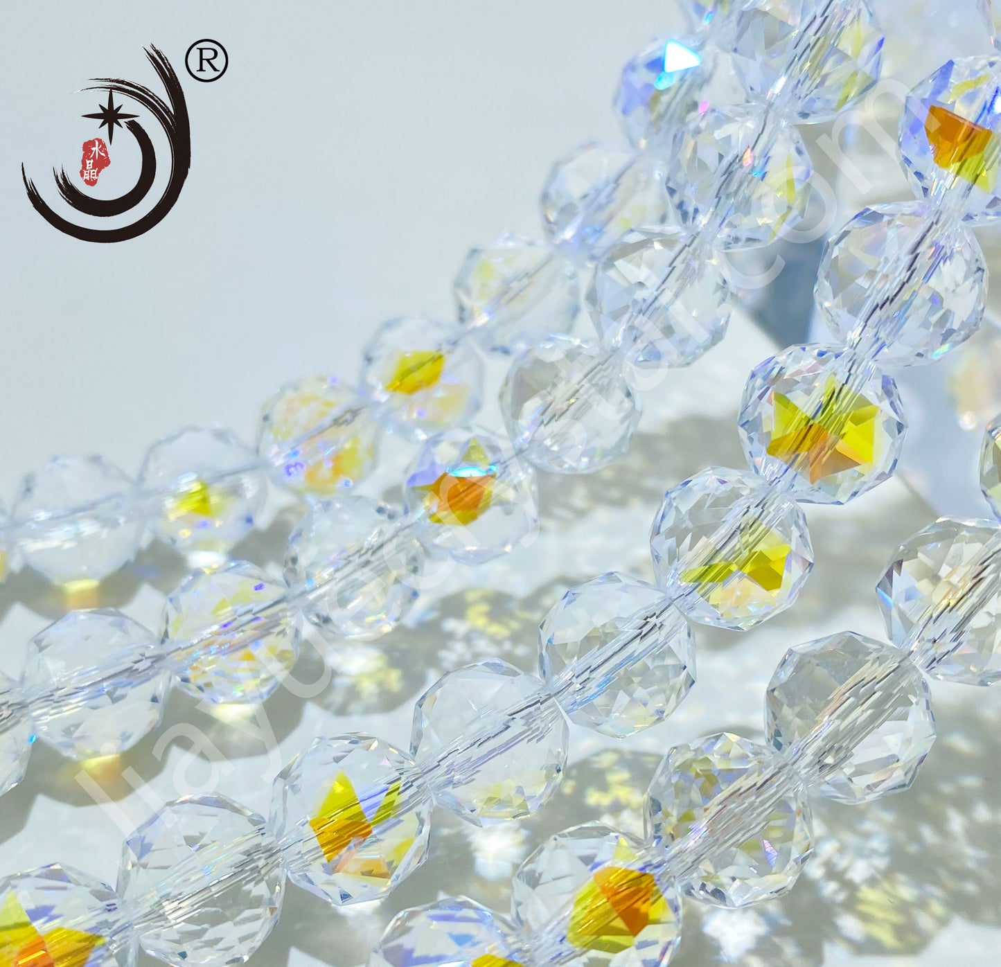 8MM Flower Ball Beads Glass Crystal Beads Wholesale For DIY Jewelry (10162)