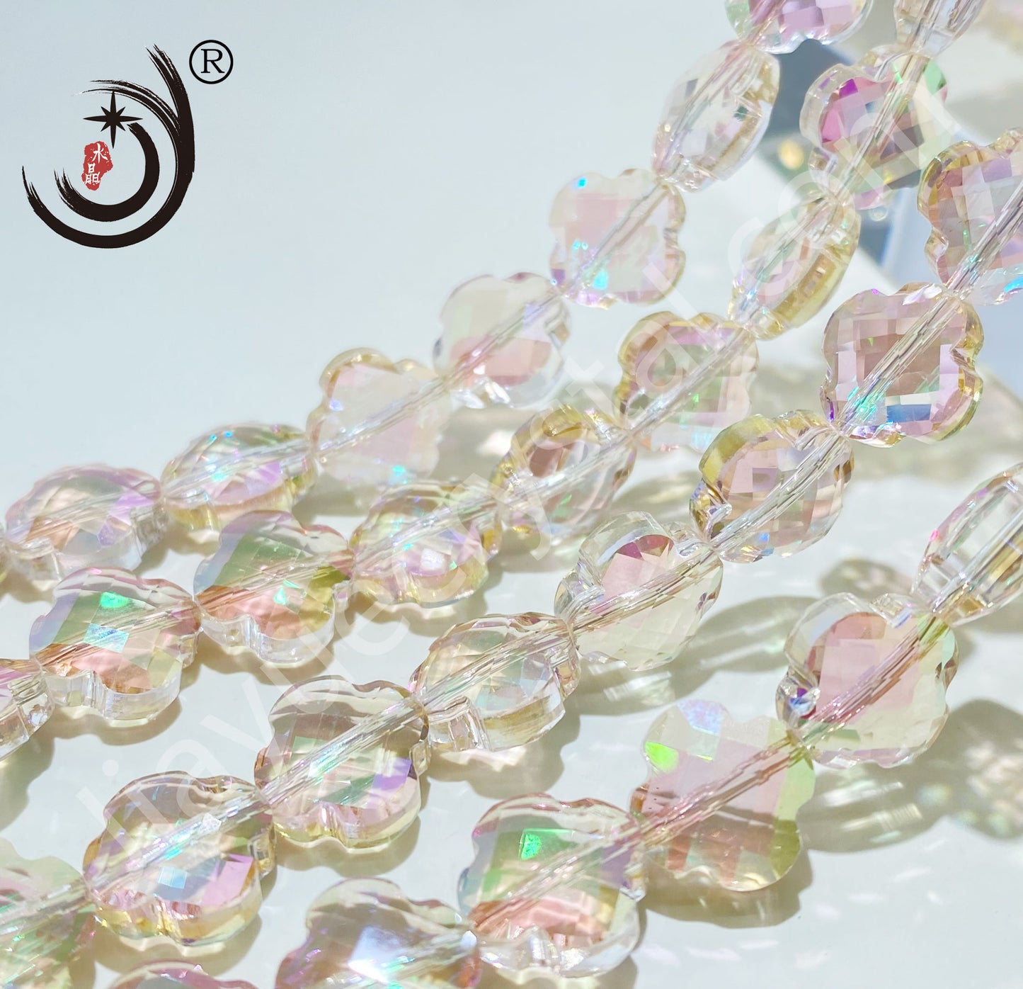 12MM Four-leaf Clover Shape Beads Crystal Glass Beads Wholesale For DIY Jewelry (10180)