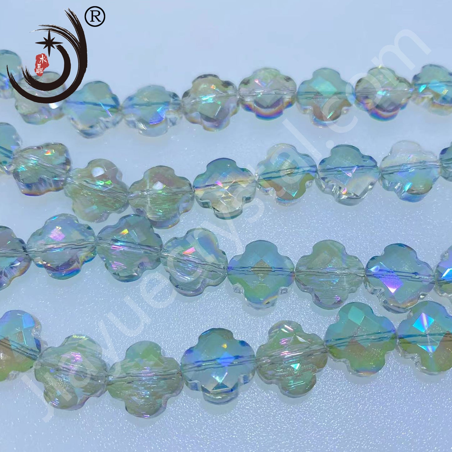 12MM Four-leaf Clover Shape Beads Crystal Glass Beads Wholesale For DIY Jewelry (10180)