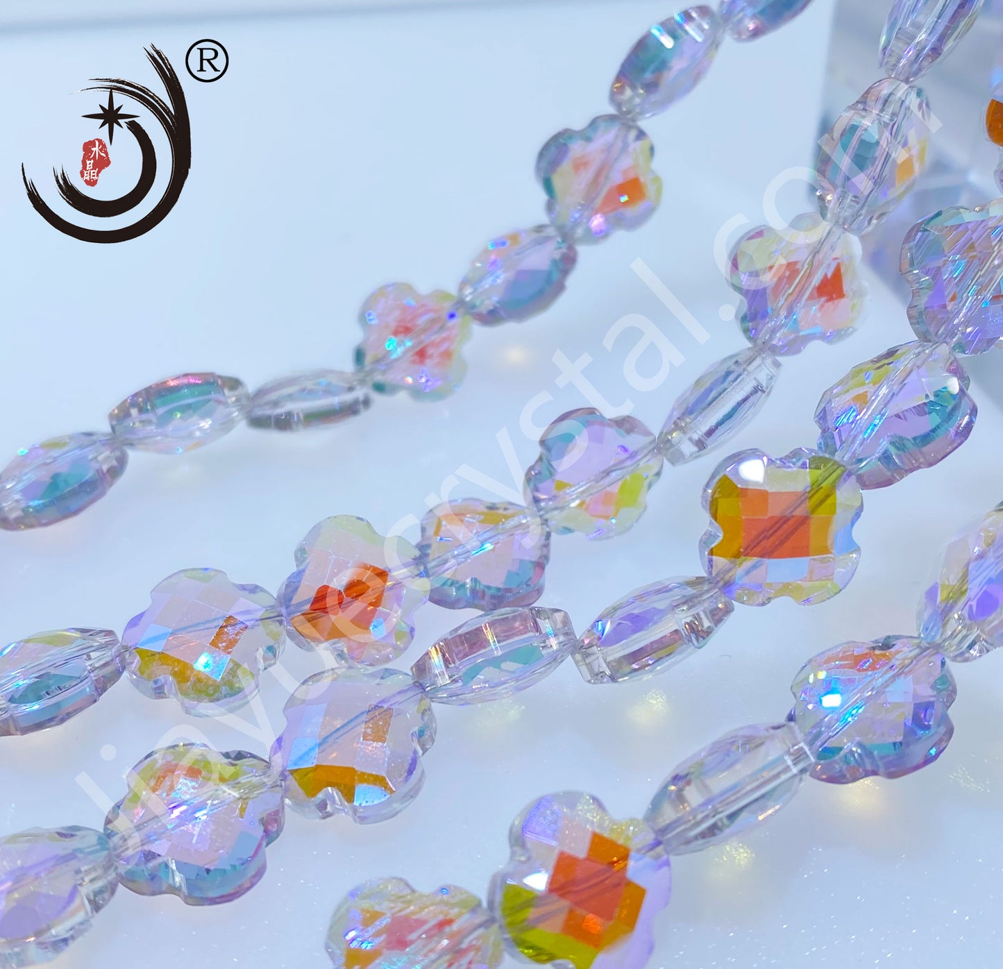 12MM Four-leaf Clover Shape Beads Crystal Glass Beads Wholesale For DIY Jewelry (10180)