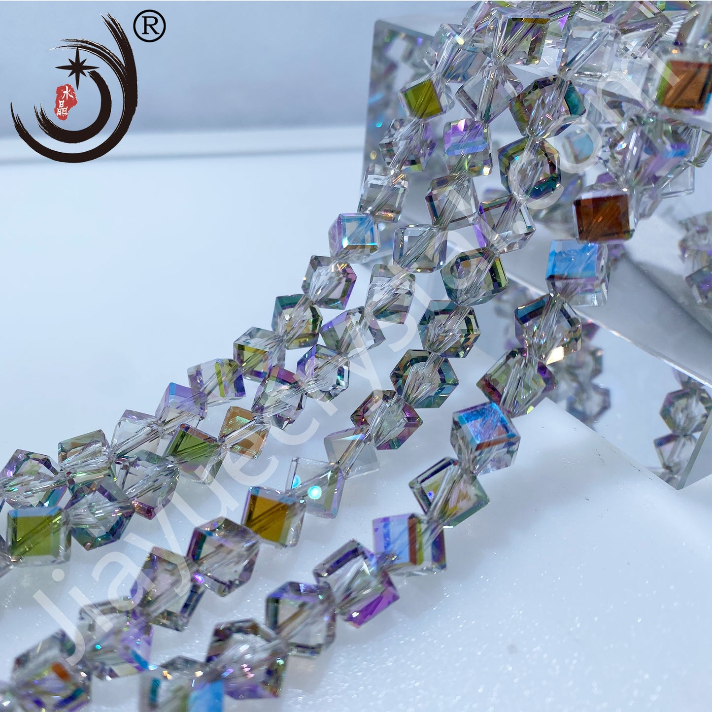 8MM Diagonal square Beads Glass Crystal Beads Wholesale For DIY Jewelry (10036)