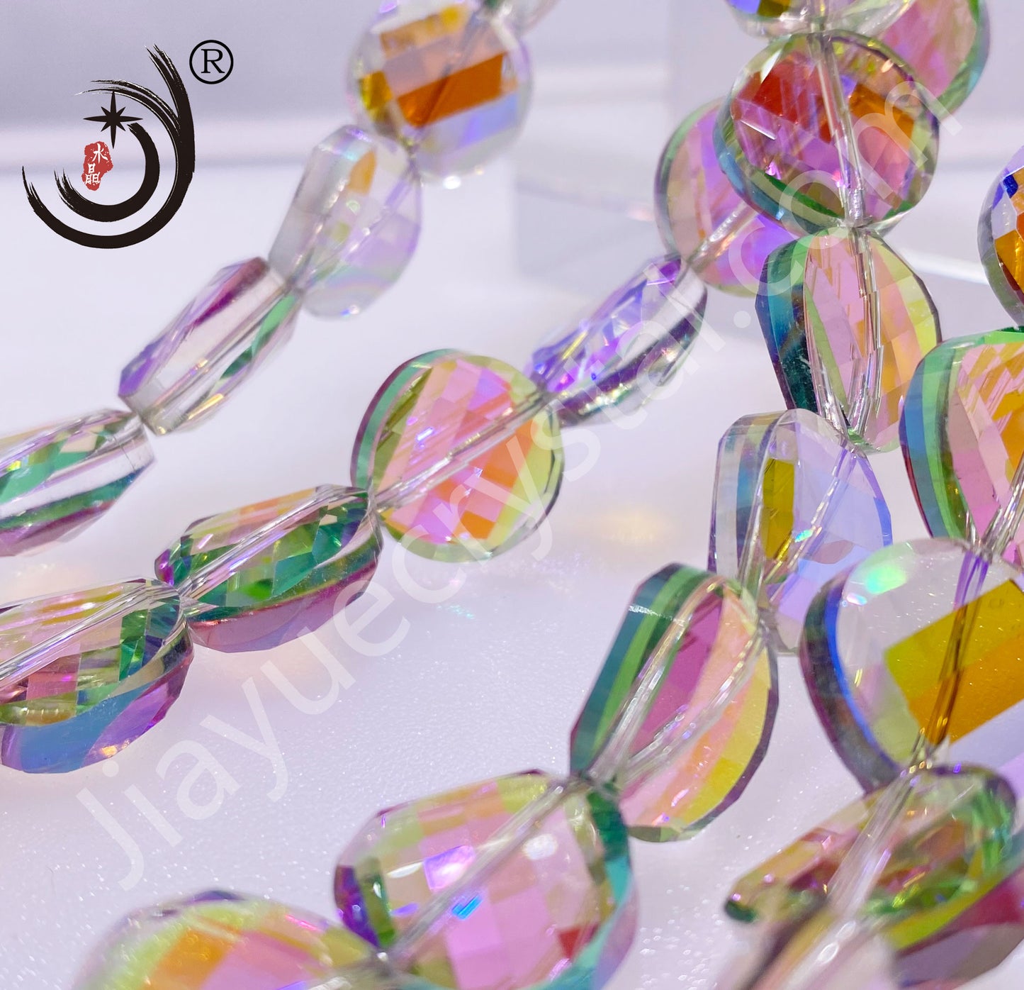 14MM Chinese ingot Crystal Glass Beads disco ball Wholesale For DIY Jewelry (50071)