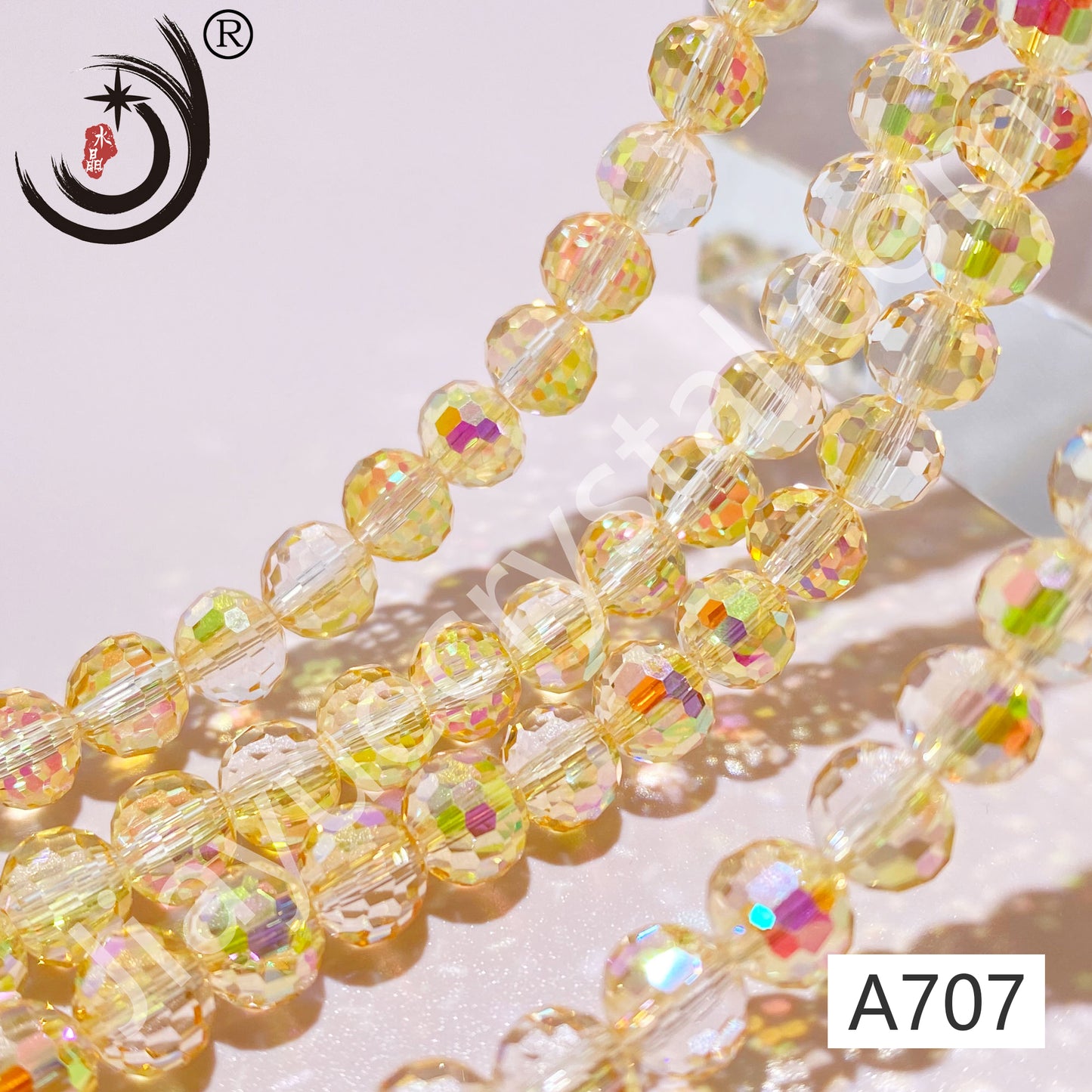 6MM 96 Faceted Round Crystal Glass Beads disco ball Wholesale For DIY Jewelry(10090)