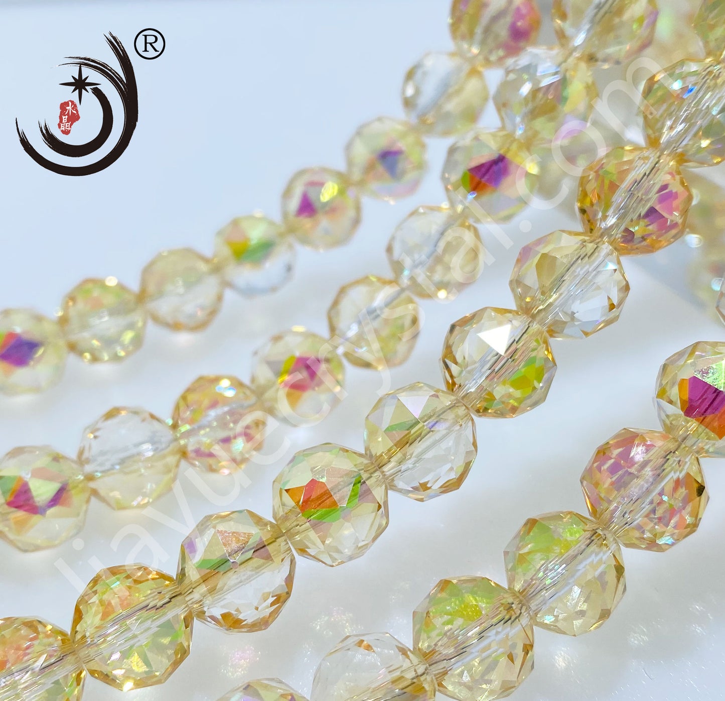 8MM Flower Ball Beads Glass Crystal Beads Wholesale For DIY Jewelry (10162)