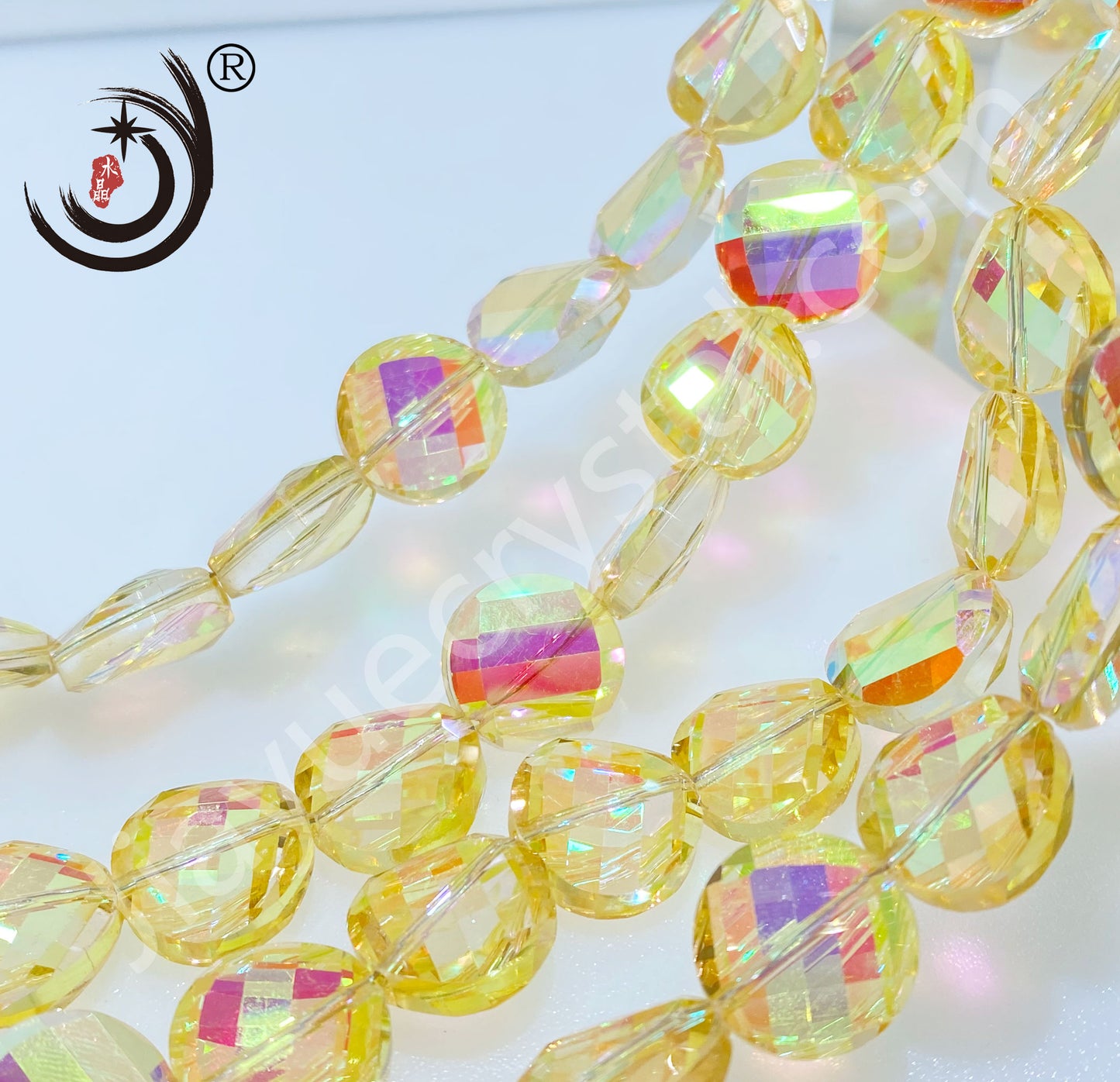 14MM Chinese ingot Crystal Glass Beads disco ball Wholesale For DIY Jewelry (50071)