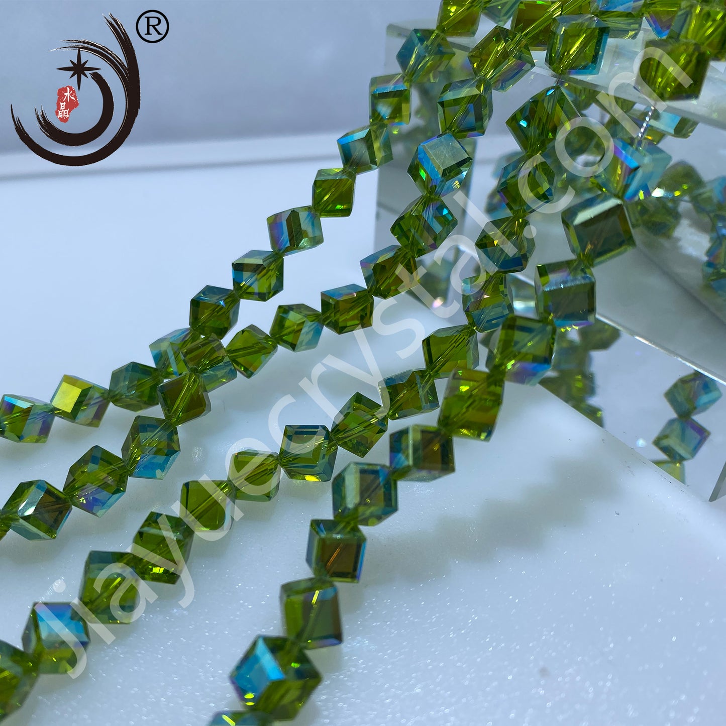 8MM Diagonal square Beads Glass Crystal Beads Wholesale For DIY Jewelry (10036)
