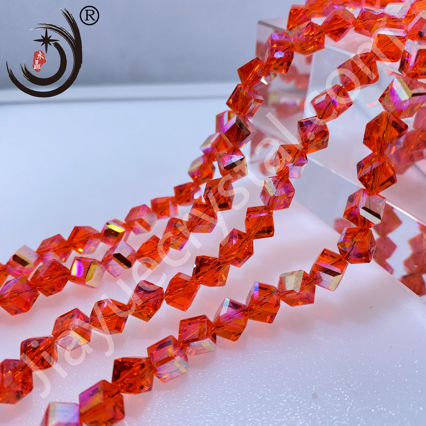 8MM Diagonal square Beads Glass Crystal Beads Wholesale For DIY Jewelry (10036)