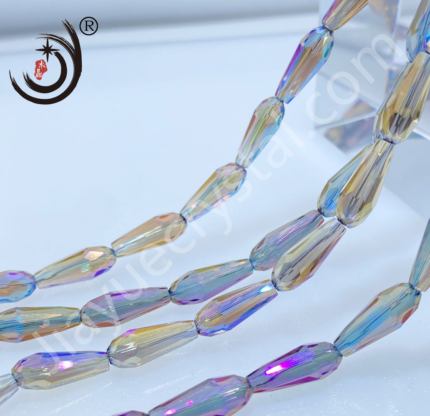 6*14MM Long Warer Drop Beads Crystal Glass Beads Whole Sale For DIY Jewelry (10055)