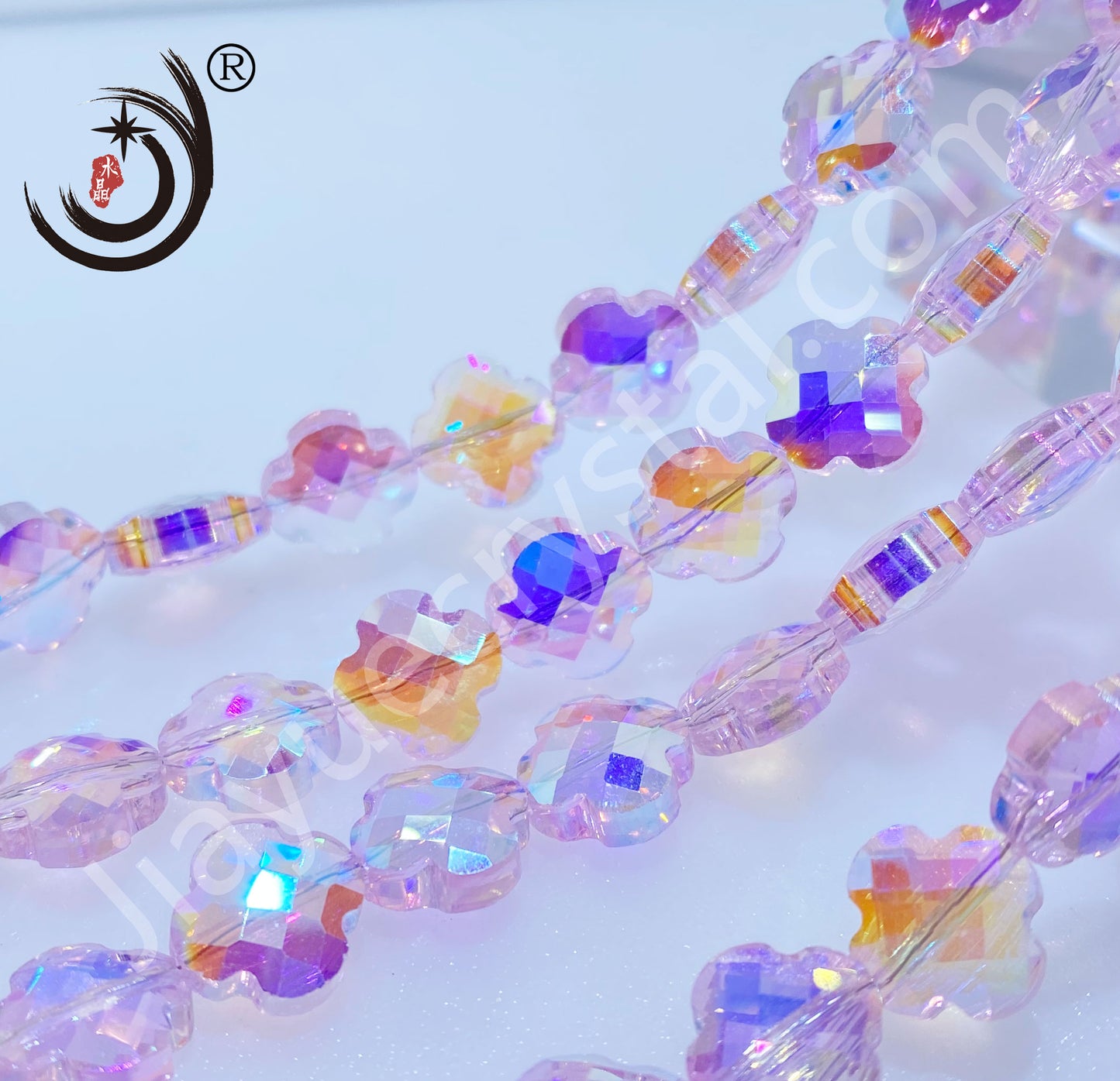 12MM Four-leaf Clover Shape Beads Crystal Glass Beads Wholesale For DIY Jewelry (10180)
