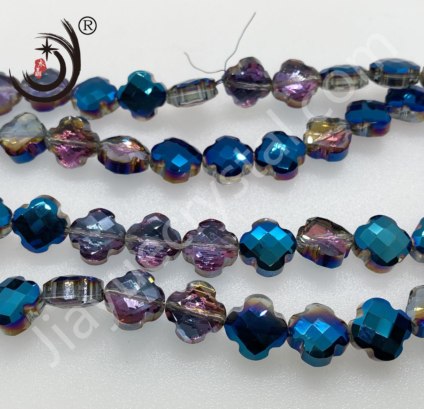 12MM Four-leaf Clover Shape Beads Crystal Glass Beads Wholesale For DIY Jewelry (10180)